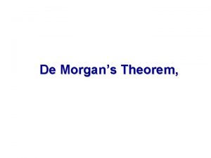 De morgan's theorem