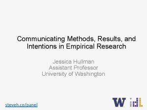 Communicating Methods Results and Intentions in Empirical Research