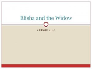 Elisha and the widow