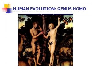 HUMAN EVOLUTION GENUS HOMO TimeLine of Hominid Evolution