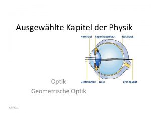 Ausgewhlte Kapitel der Physik Optik Geometrische Optik 652021