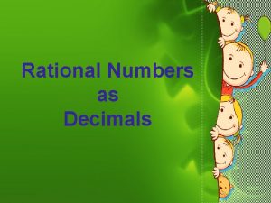 Are decimals rational numbers