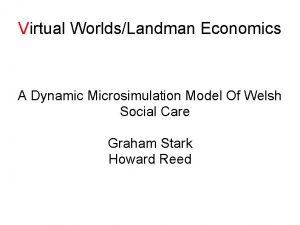 Virtual WorldsLandman Economics A Dynamic Microsimulation Model Of