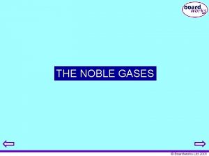 THE NOBLE GASES Boardworks Ltd 2001 Group 0