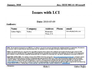 doc IEEE 802 11 10xxxxr 0 January 2010