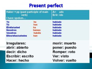 Main verb past participle