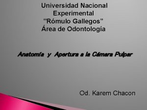 Universidad Nacional Experimental Rmulo Gallegos rea de Odontologa