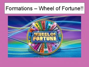Formations Wheel of Fortune Homework Feedback Climate Change