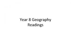 Year 8 Geography Readings Year 8 Geog Globalisation