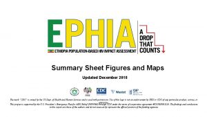 Summary Sheet Figures and Maps Updated December 2018