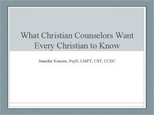 What Christian Counselors Want Every Christian to Know