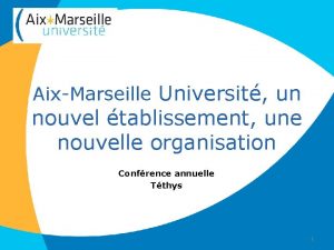 AixMarseille Universit un nouvel tablissement une nouvelle organisation