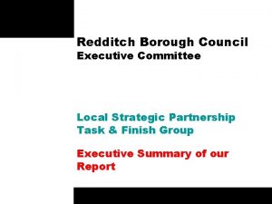 Redditch Borough Council Executive Committee Local Strategic Partnership
