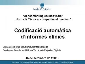 Benchmarking en Innovaci I Jornada Tcnica compartim el