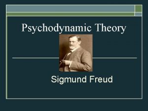 Psychodynamic Theory Sigmund Freud The Psychoanalytic Perspective Unconscious