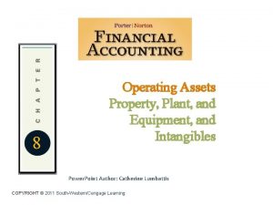 8 Operating Assets Property Plant and Equipment and