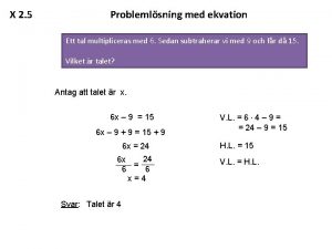 Problemlösning med ekvationer