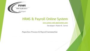 HRMS Payroll Online System www pinoywebapplication com Developer