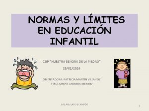 NORMAS Y LMITES EN EDUCACIN INFANTIL CEIP NUESTRA