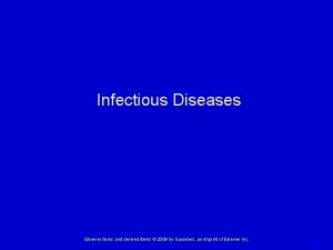 Infectious Diseases Elsevier items and derived items 2009