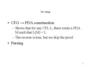 Dr torng CFG PDA construction Shows that for