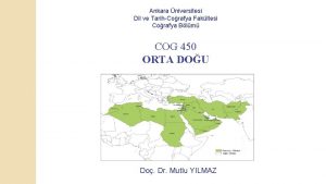 Ankara niversitesi Dil ve TarihCorafya Fakltesi Corafya Blm