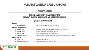 HUBUBAT ALIMA GRUBU RAPORU KASIM 2016 TKYE HUBUBAT