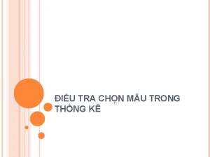 IU TRA CHN MU TRONG THNG K TM