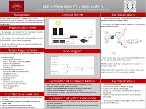 StandAlone Solar PV Energy System Faculty advisor Venktaramana