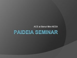 ACS at Beirut MiniNESA PAIDEIA SEMINAR PAIDEIA pydeea