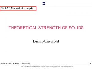 SM 3 02 Theoretical strength THEORETICAL STRENGTH OF