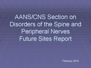 AANSCNS Section on Disorders of the Spine and