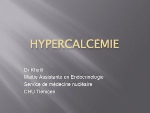 Hypercalcmie