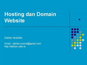 Hosting dan Domain Website Dahlan Abdullah Email dahlan