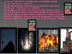 18 USC 1117 MULTIPLE CONSPIRACIES TO MURDER CRIMES