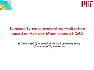 Luminosity measurement normalization based on Van der Meer