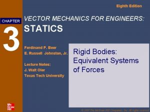 Eighth Edition CHAPTER 3 VECTOR MECHANICS FOR ENGINEERS