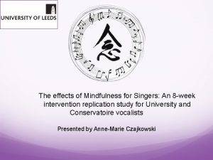 The effects of Mindfulness for Singers An 8