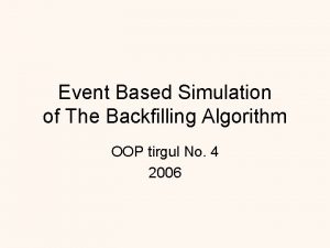 Event Based Simulation of The Backfilling Algorithm OOP