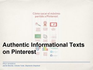 Authentic Informational Texts on Pinterest FFLA 10102014 Jackie