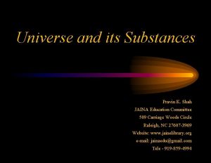 Universe and its Substances Pravin K Shah JAINA