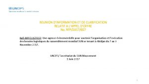 REUNION DINFORMATION ET DE CLARIFICATION RELATIF A LAPPEL