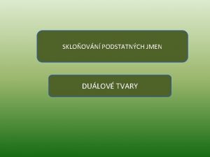 Duálové tvary