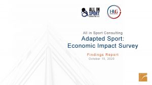 All in Sport Consulting Adapted Sport Economic Impact