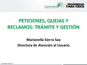 PETICIONES QUEJAS Y RECLAMOS TRMITE Y GESTIN Marianella