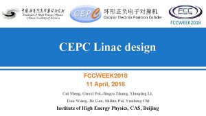 Circular Electron Positron Collider CEPC Linac design FCCWEEK
