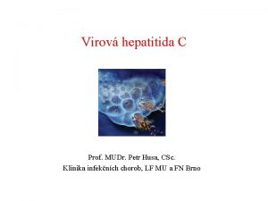 Virov hepatitida C Prof MUDr Petr Husa CSc