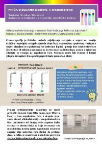 PRIA O BOJAMA zapravo o kromatografiji Gordana Menda