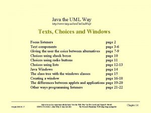 Java the UML Way http www tisip noJava