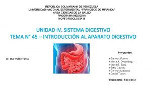 REPBLICA BOLIVARIANA DE VENEZUELA UNIVERSIDAD NACIONAL EXPERIMENTAL FRANCISCO